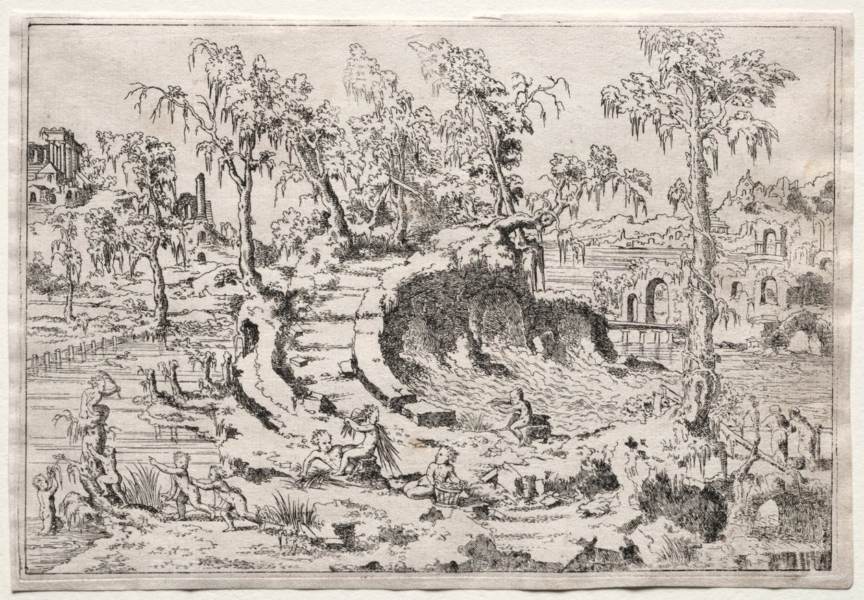 Krajobraz z Putti, ok. 1550. autorstwa Leon Davent