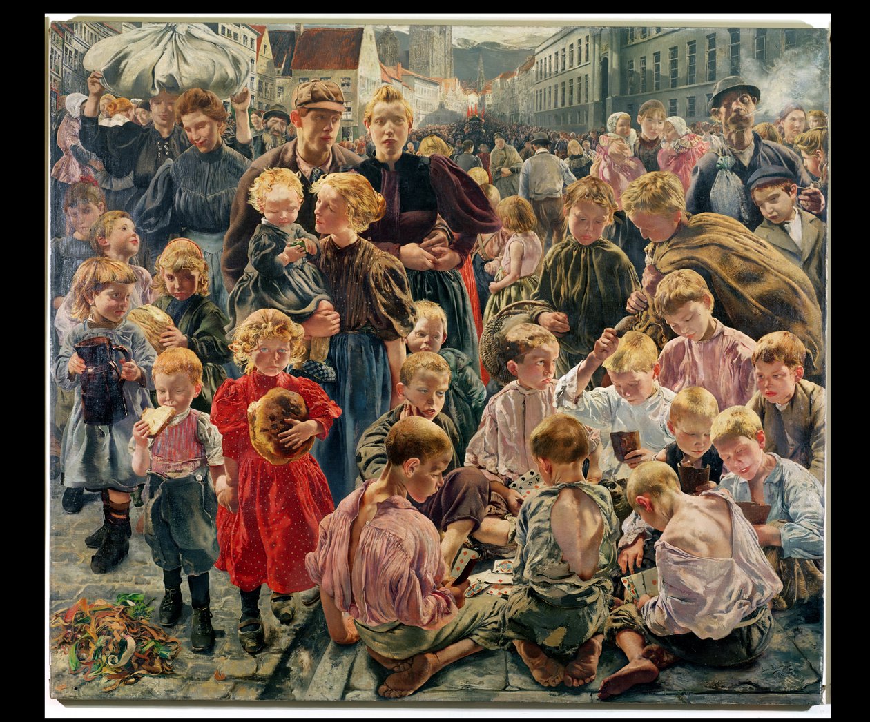 Epoki robotnicze (środkowa część tryptyku) autorstwa Leon Henri Marie Frederic