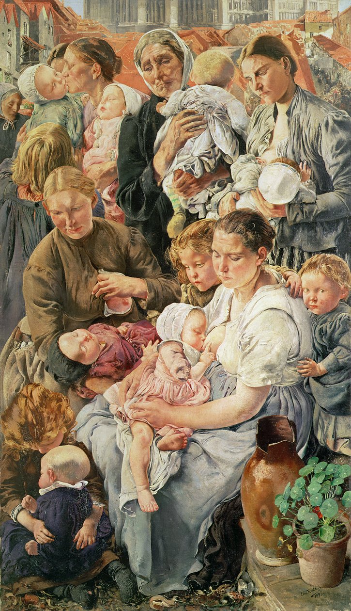 Kobiety, prawy panel z Wieków robotnika, 1895 autorstwa Leon Henri Marie Frederic
