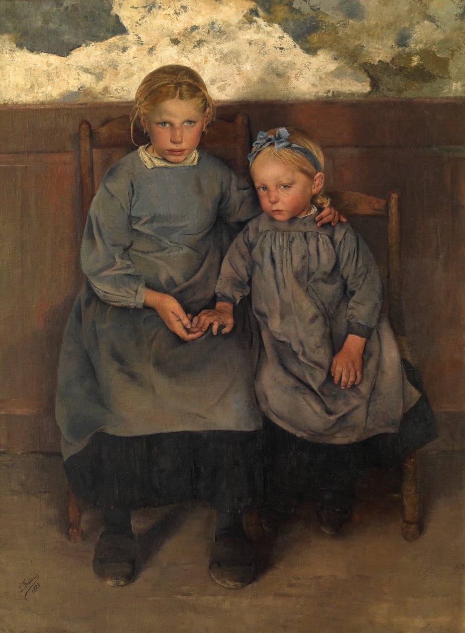 Dwie wiejskie dziewczyny z Walonii autorstwa Leon Henri Marie Frederic
