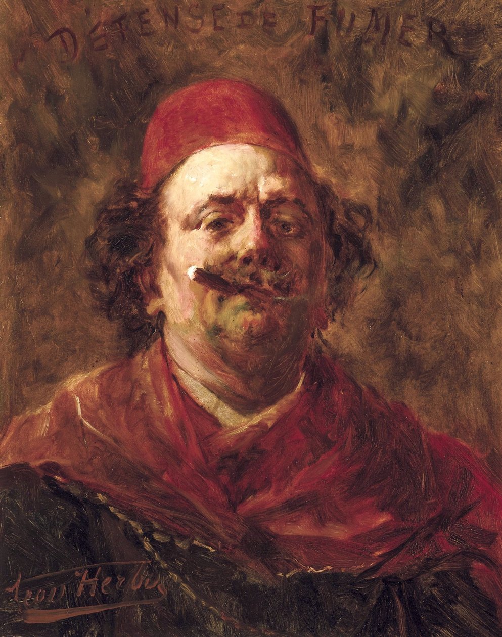 Zakaz palenia (autoportret z fezem) autorstwa Leon Herbo