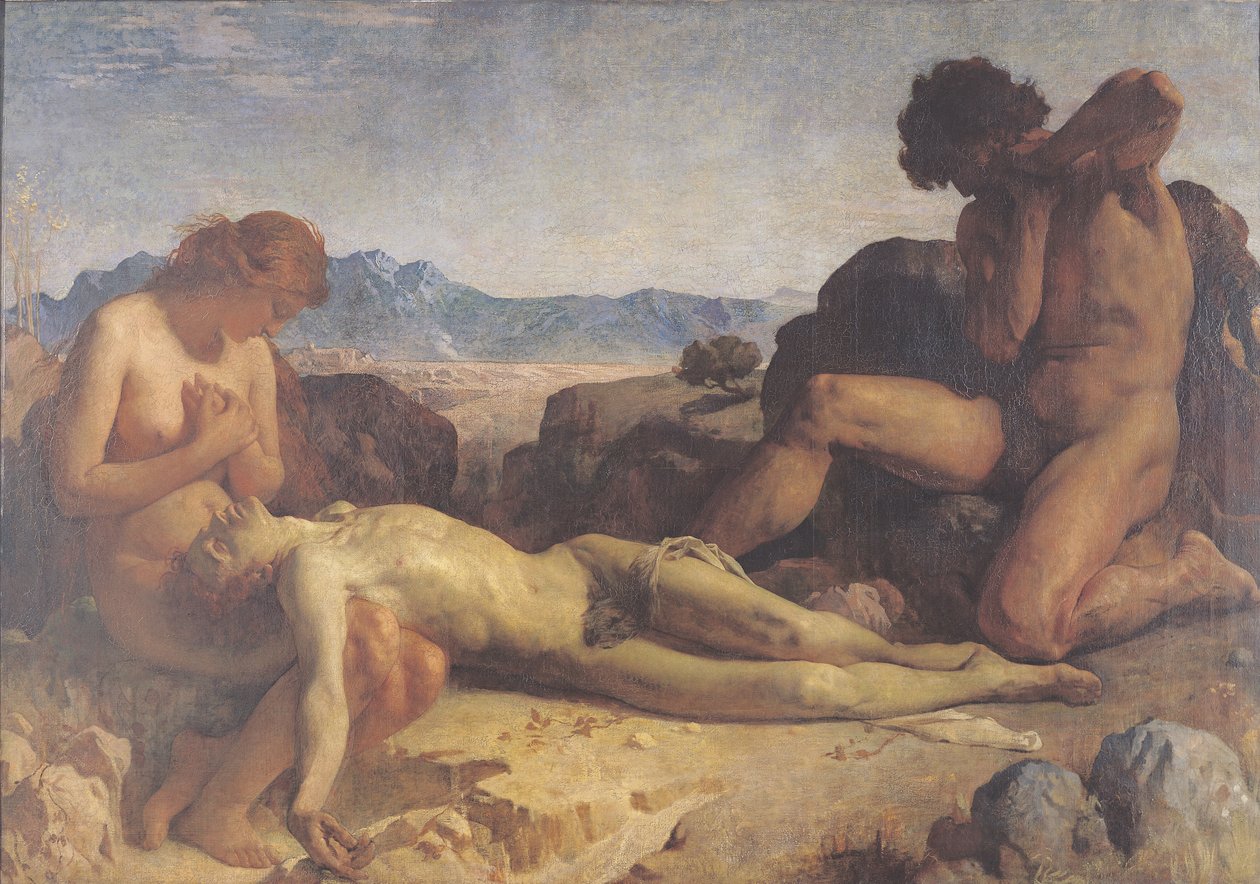 Adam i Ewa znajdują ciało Abla autorstwa Leon Joseph Florentin Bonnat