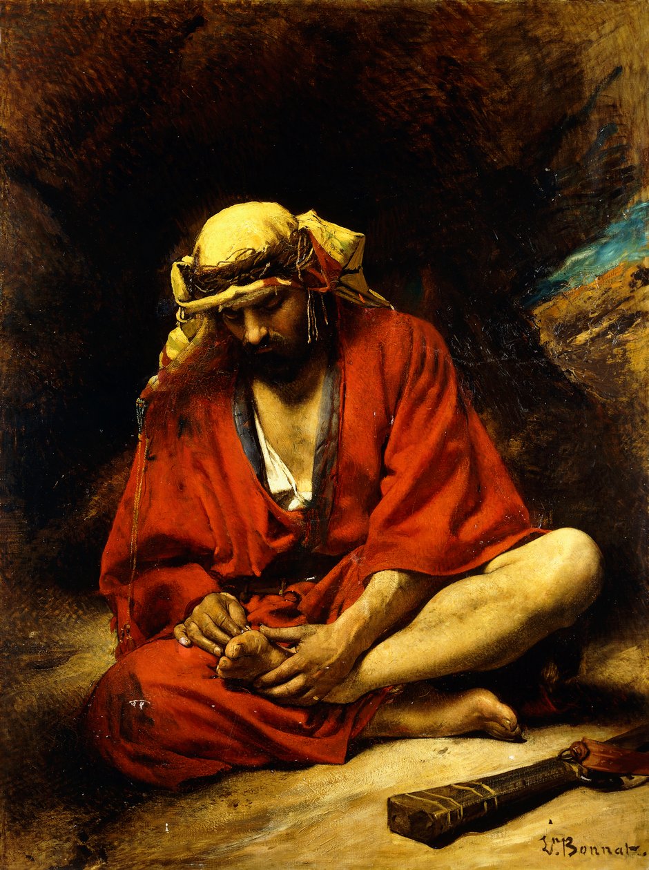 Arab wyrywający cierń ze swojej stopy, autorstwa Leon Joseph Florentin Bonnat