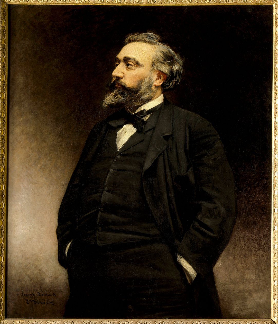 Portret Leona Gambetty (1838 - 1882) polityka francuskiego. obraz Leon Joseph Bonnat (1833 - 1922) (h s/t 1,15 x 1). - Portret Leona Gambetty (1838-1882) polityka francuskiego. Obraz Leona Josepha Bonnata (1833-1922). Muzeum Zamkowe, Wersal autorstwa Leon Joseph Florentin Bonnat