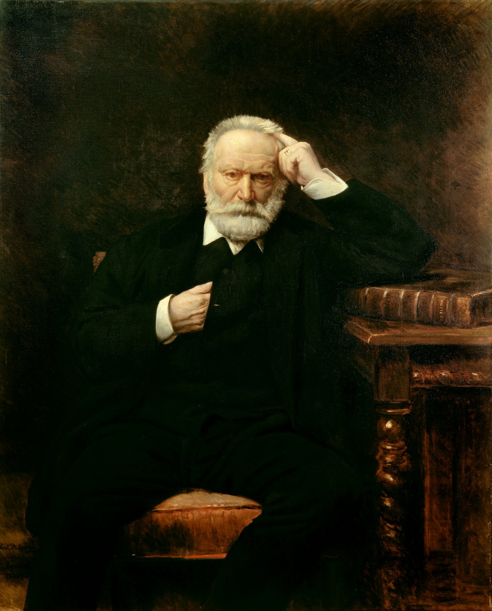 Portret francuskiego pisarza Victora Hugo (1802-1885) Obraz Leon Joseph Bonnat (1833-1922) 1879 Nd. 1,38x1,1 m² autorstwa Leon Joseph Florentin Bonnat