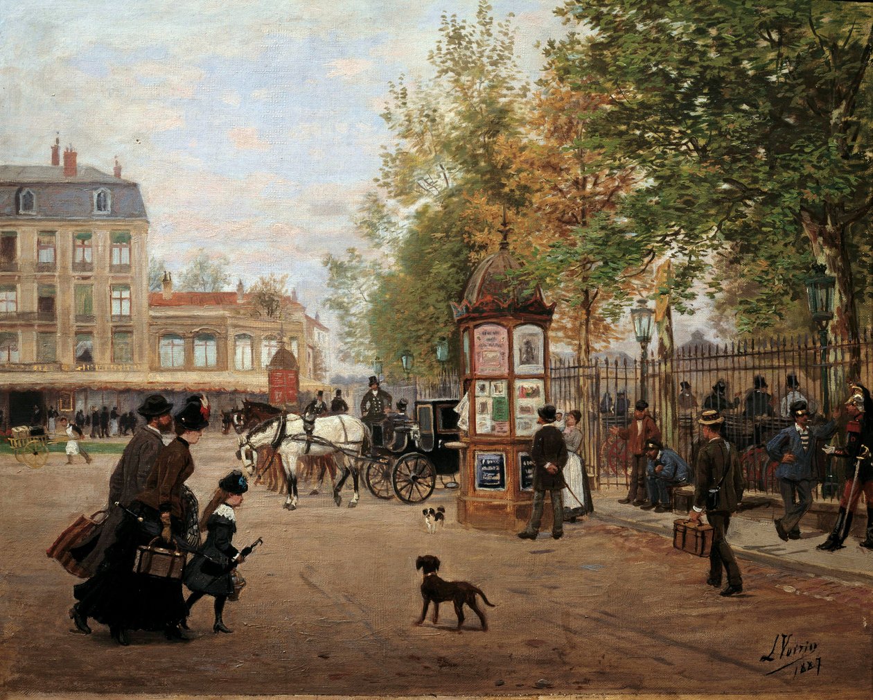 Place de la Gare w Nancy w 1887 r. Obraz Leona Voirina (1833-1887) 1887 r. Nancy, Musee historique lorrain autorstwa Leon Joseph Voirin