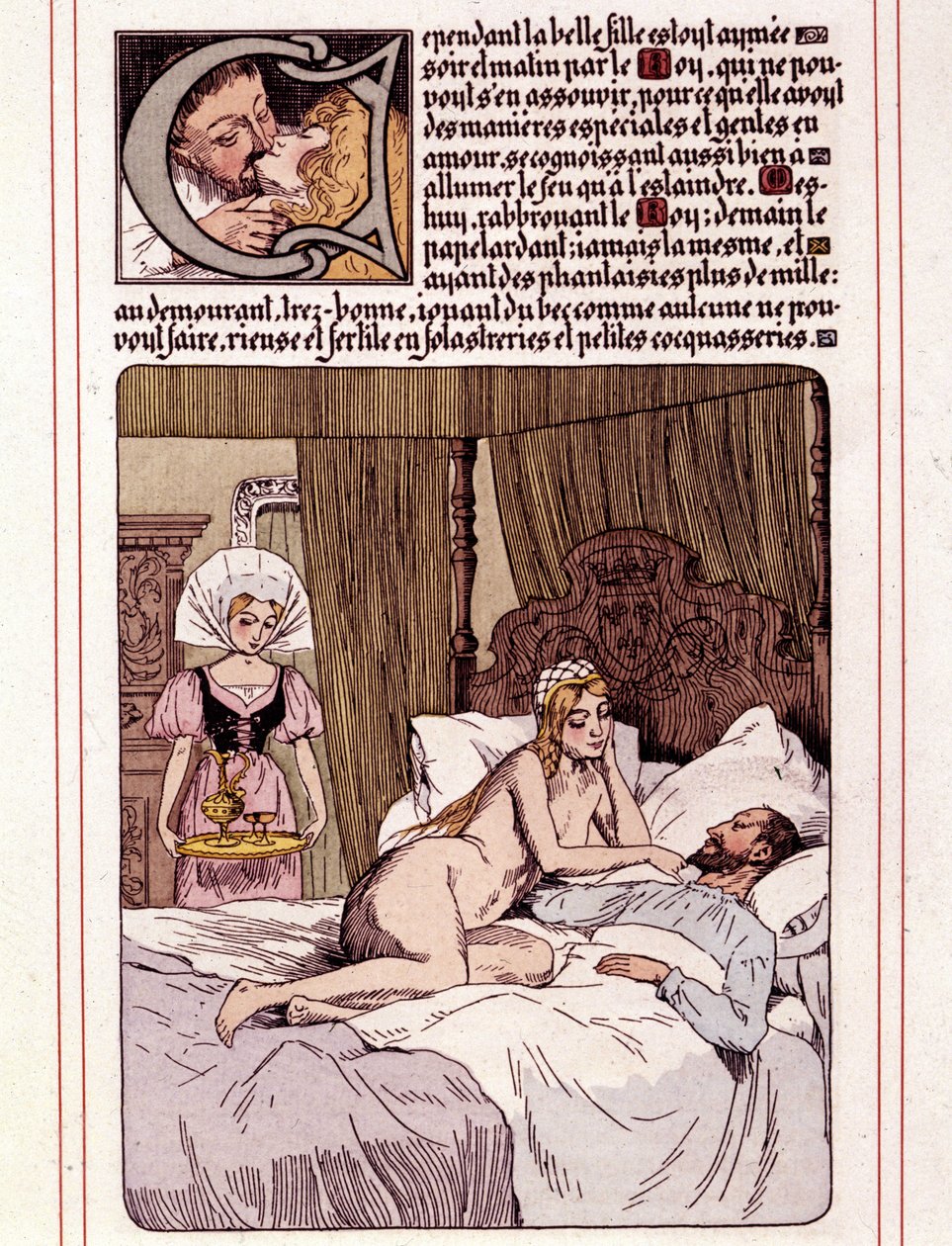 Ilustracja do powieści Honoriusza Balzaka „La Mye du Roy” autorstwa Leona Lebegue (1863-1944) autorstwa Leon Lebegue