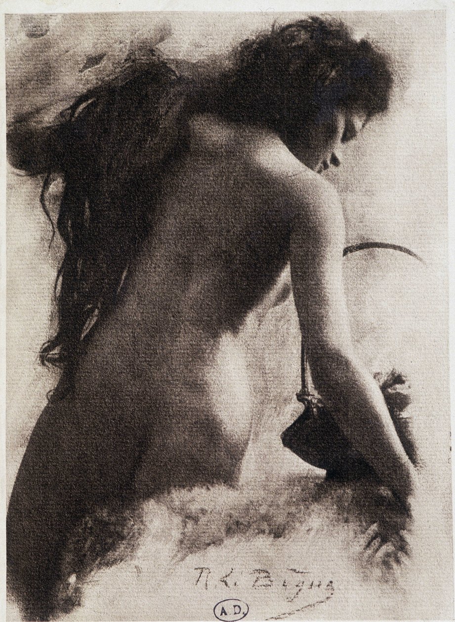 Szkic (żeński tył) Le Bègue w „Les Processes d’art en photographie” Demachy i Puyo, klub fotograficzny w Paryżu, Paryż 1906. autorstwa Leon Lebegue