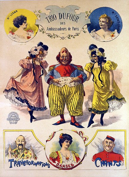 Plakat Trio DuFour (litografia kolorowa) autorstwa Leon Louis Oury