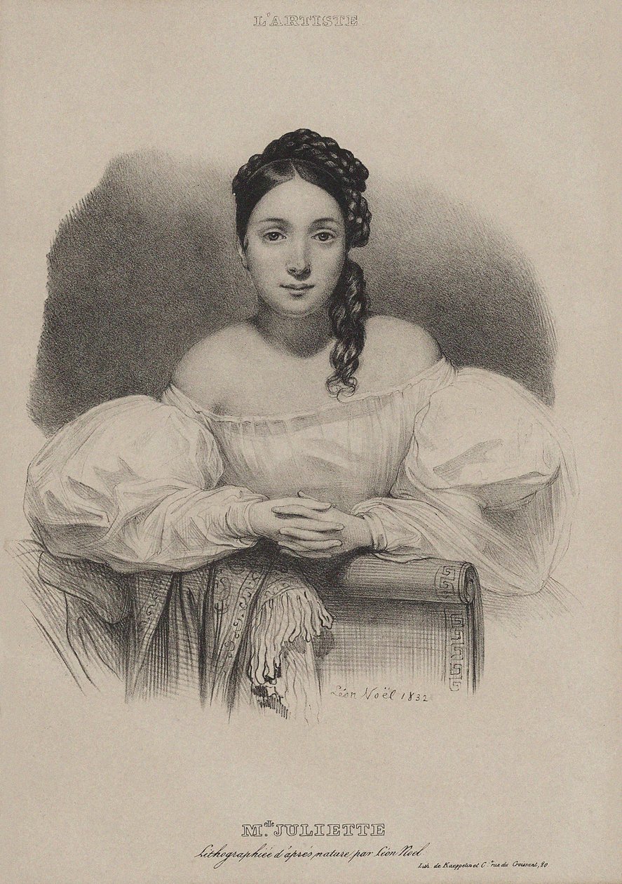 Portret Juliette Drouet 1806-1883, 1832. autorstwa Leon Noel