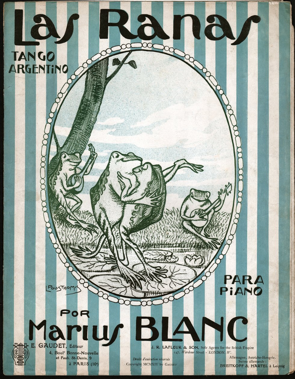Żaby tańczą tango. 1914 (ilustracja) autorstwa Leon Pousthomis