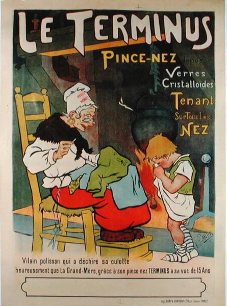 Plakat reklamujący „Le Terminus pince-nez” autorstwa Leon Sandis