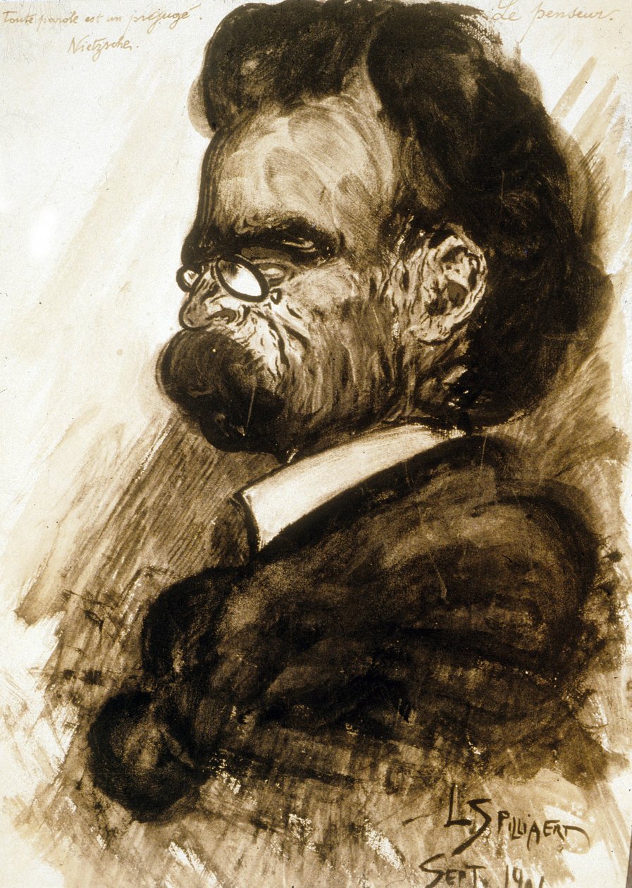 Friedrich Nietzsche (1844-1900) niemiecki filozof i poeta gwasz i tusz z porcelany Leon Spilliaert 1901 autorstwa Leon Spilliaert