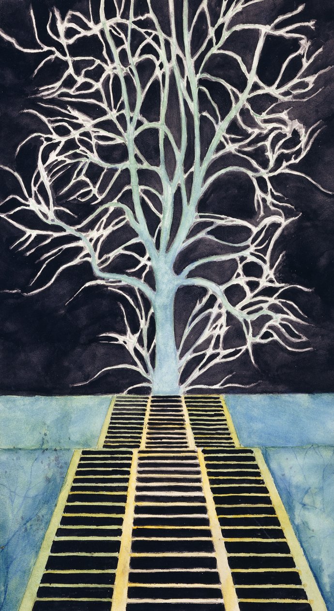 Drzewo na końcu schodów — De boom boven aan de trap autorstwa Leon Spilliaert