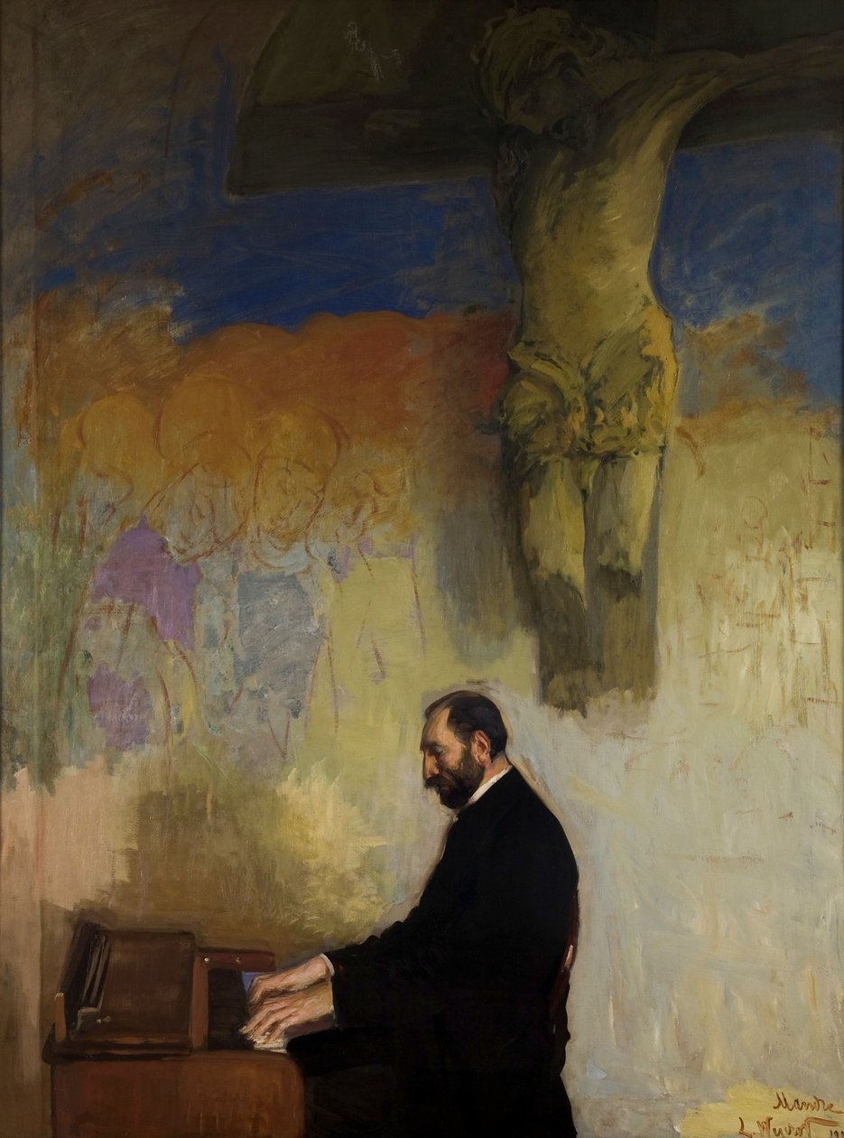 Portret Feliksa Jasieńskiego (1861-1929) przy Organach autorstwa Leon Wyczolkowski