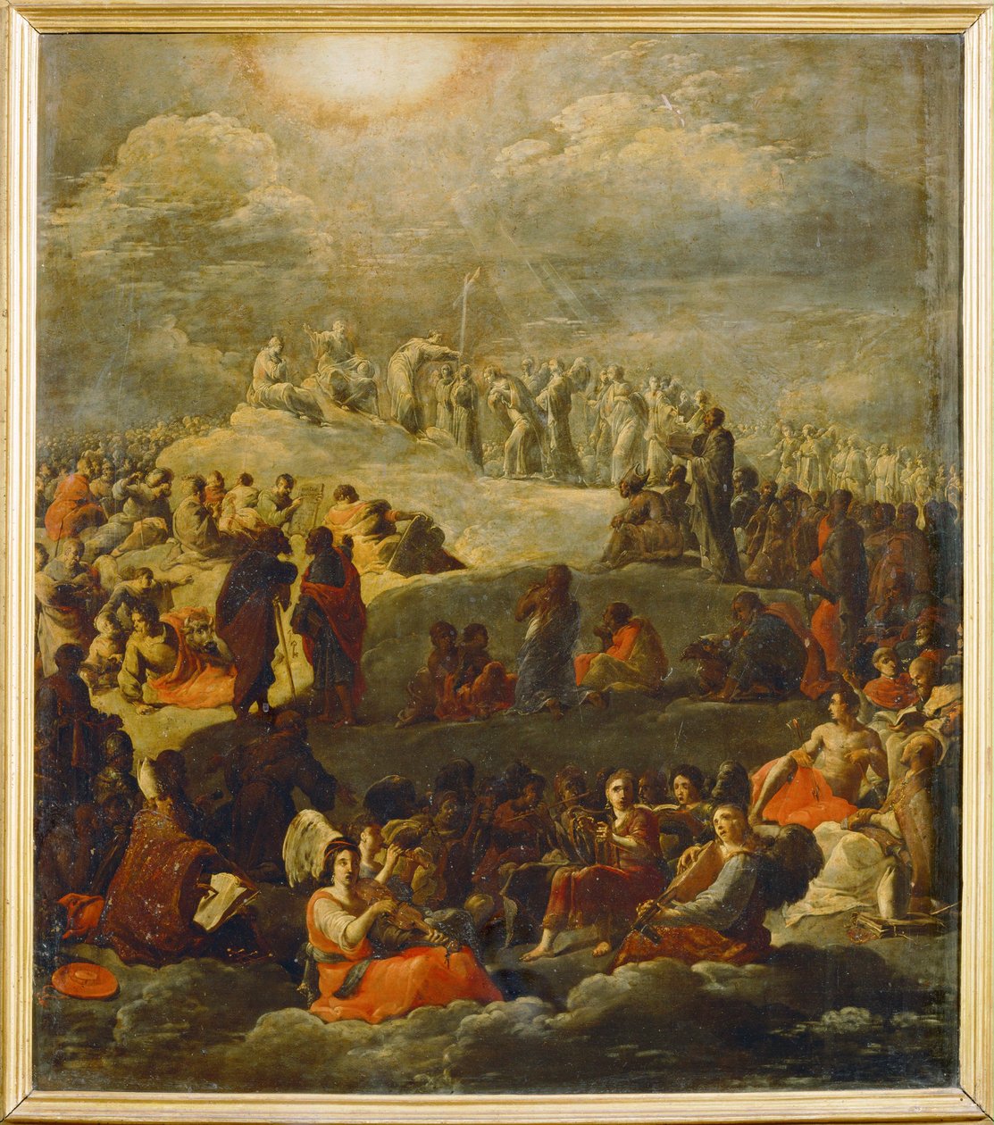 Adoracja Krzyża Świętego (obraz na miedzi) autorstwa Leonaert Bramer