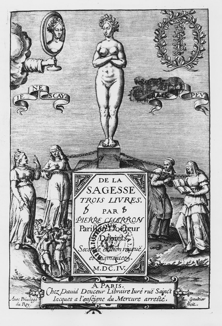 Frontyspis „De La Sagesse”, Pierre Charron, 1604 autorstwa Leonard Gaultier
