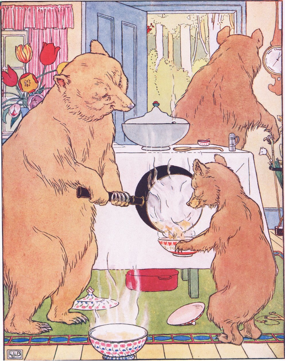 Wsypała owsiankę do miski autorstwa Leonard Leslie Brooke