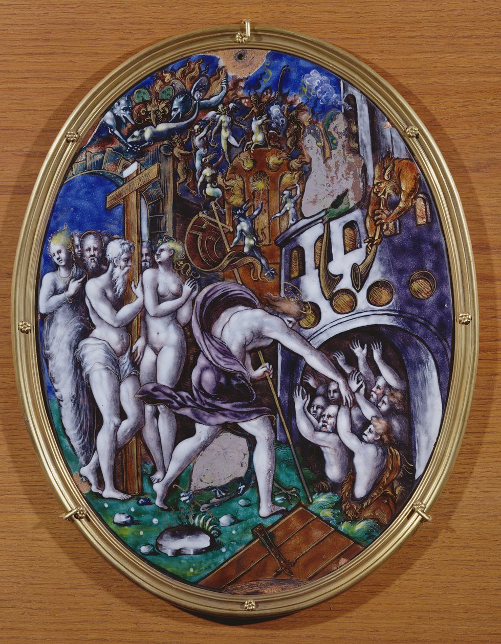 Zejście Chrystusa do otchłani, 1557 (malowana emalia) autorstwa Leonard Limosin