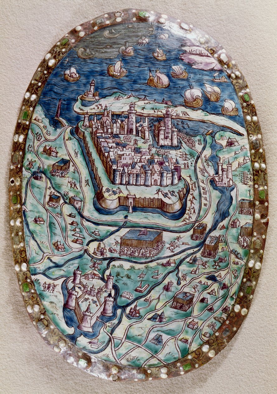 Zdobycie Calais przez Francuzów w 1558 r. (emalia) autorstwa Leonard Limosin