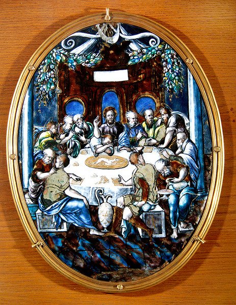 Ostatnia Wieczerza, 1557 (emalia malowana) autorstwa Leonard Limosin