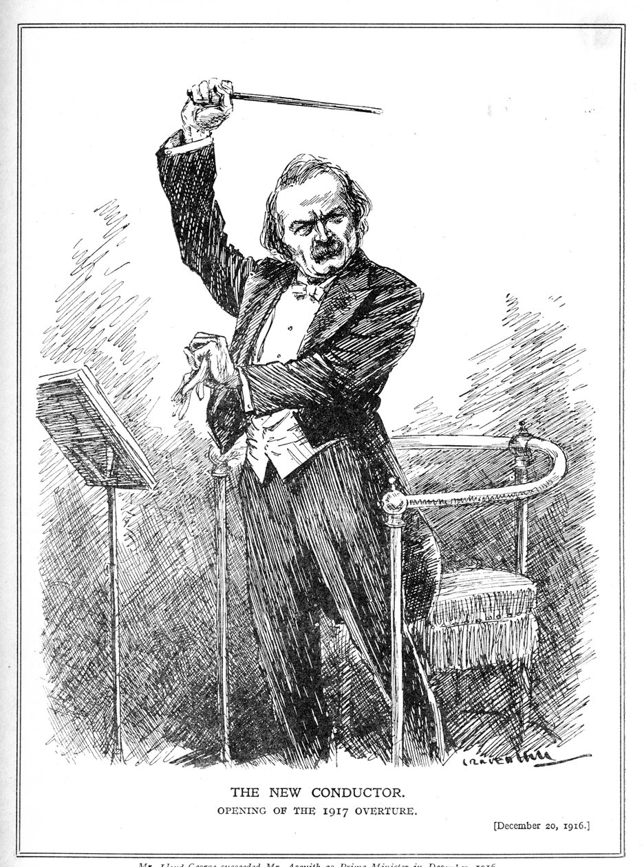 Lloyd George jako nowy dyrygent rządu koalicyjnego, grudzień 1916 r. autorstwa Leonard Raven Hill