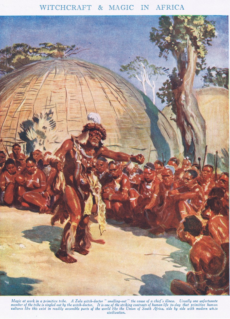 Czary i magia w Afryce, ilustracja z „Nauki o życiu” autorstwa Leonard Robert Brightwell