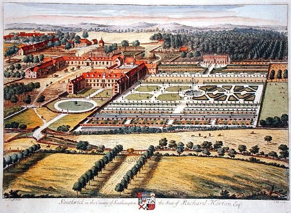 Southwick w hrabstwie Southampton grawerowane przez Johannesa Kipa (ok. 1652-1722) (grafika) autorstwa Leonard (after) Knyff