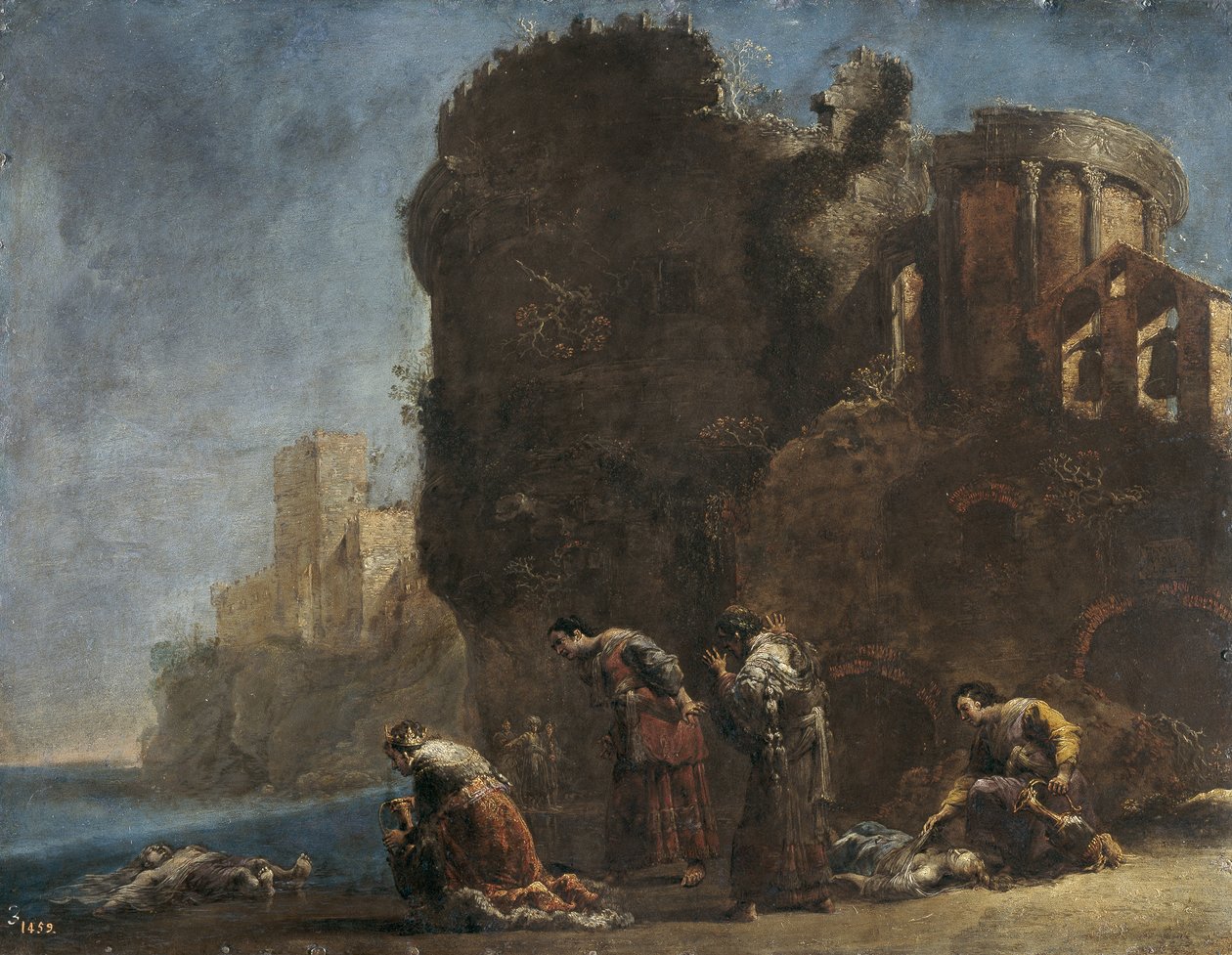 Żałoba po Hekubie, ok. 1630 autorstwa Leonard Bramer