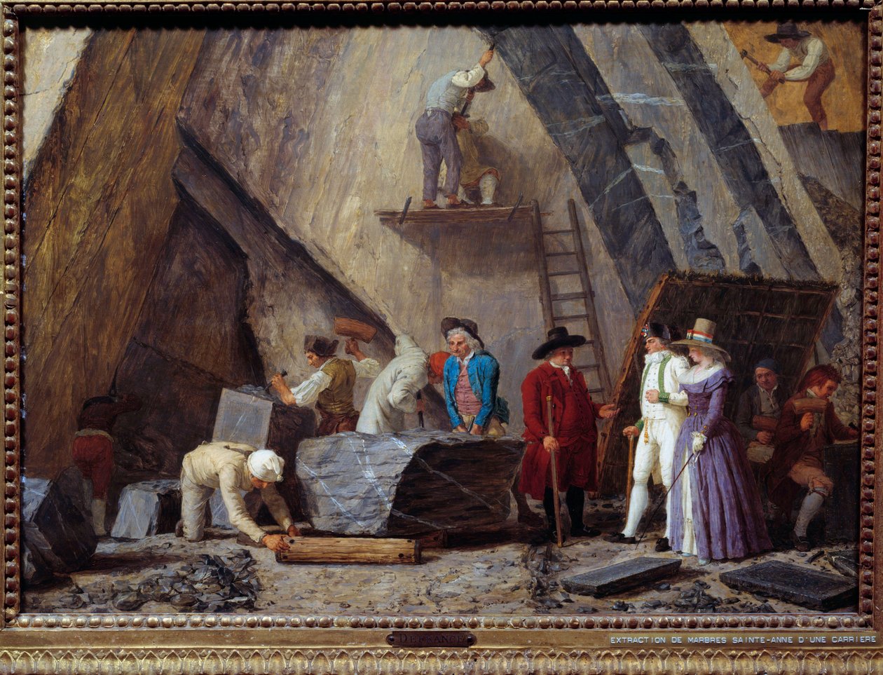 Wydobywanie marmuru Saint-Anne z kamieniołomu autorstwa Léonard Defrance
