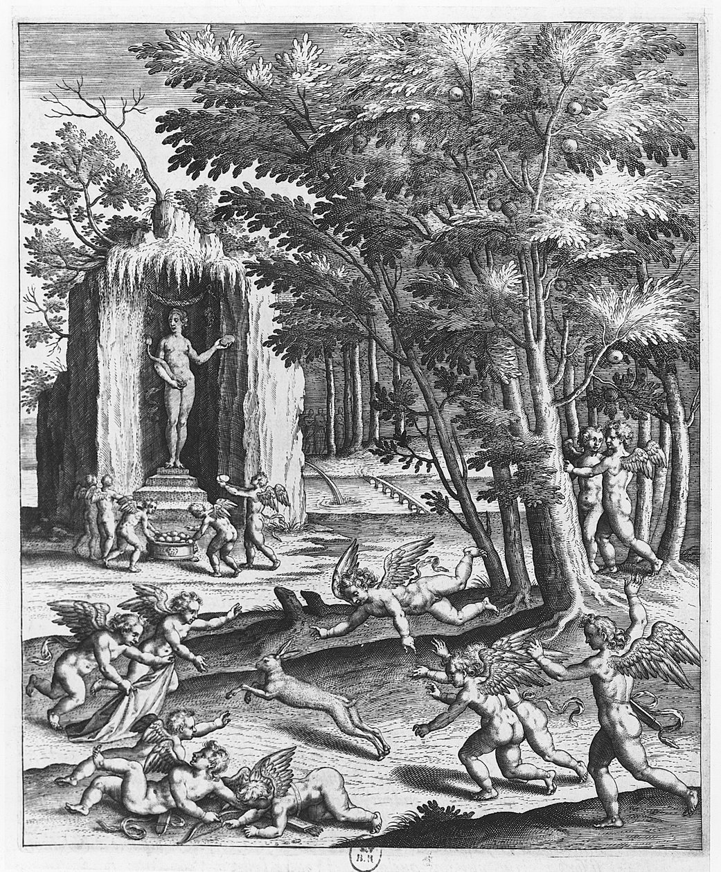 „Amor”, płyta z „Les Images ou Tableaux de Platte Obraz dwóch greckich sofistów Filostratów”, Blaise de Vigenère, 1615 autorstwa Leonard Gaultier