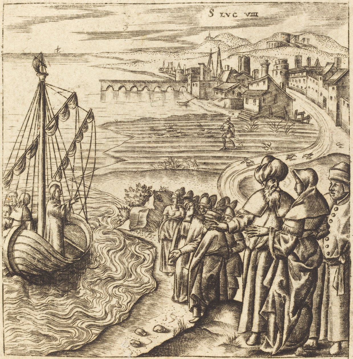 Chrystus nad jeziorem autorstwa Leonard Gaultier