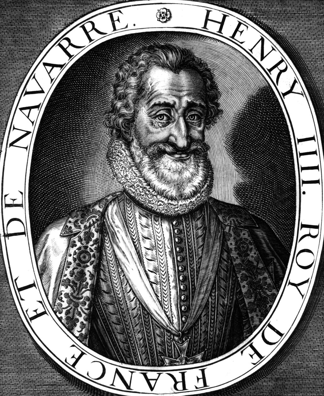 Henryk IV (1553-1610) król francuski w latach 1589-1610, sztych Leonarda Gaultiera i N. de Mathoniere autorstwa Leonard Gaultier