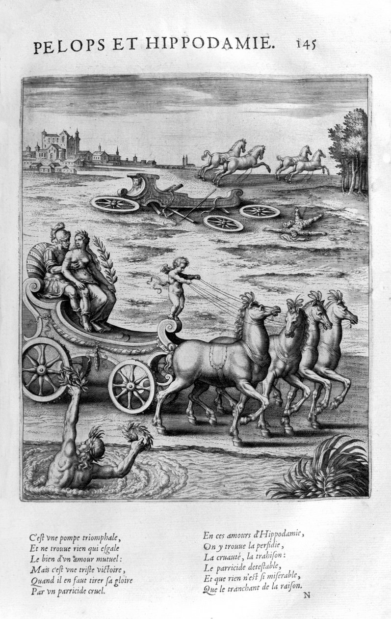 Pelops i Hippodamia, 1615 autorstwa Leonard Gaultier
