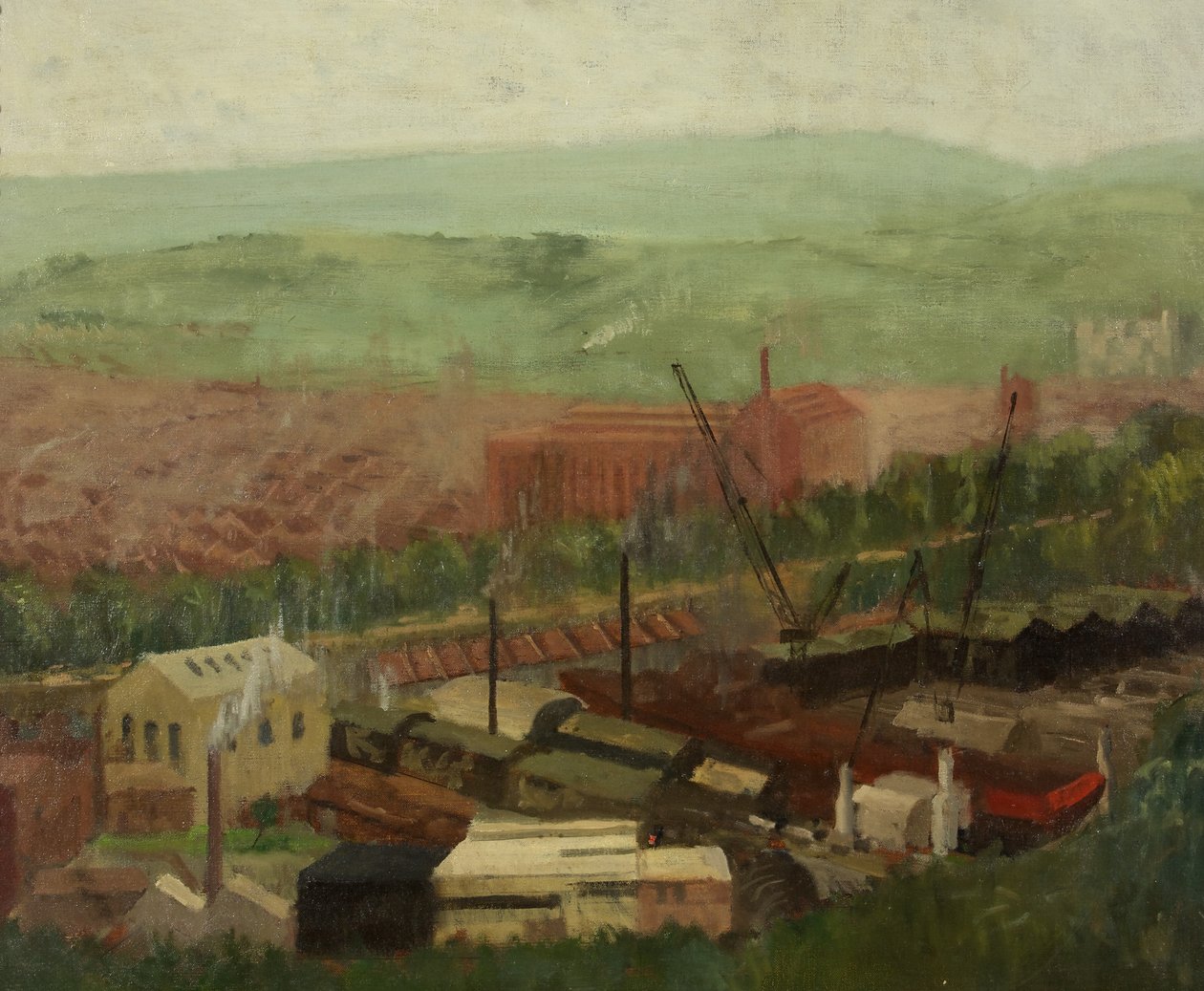 Bristol z Brandon Hill (olej na płótnie) autorstwa Leonard Greaves