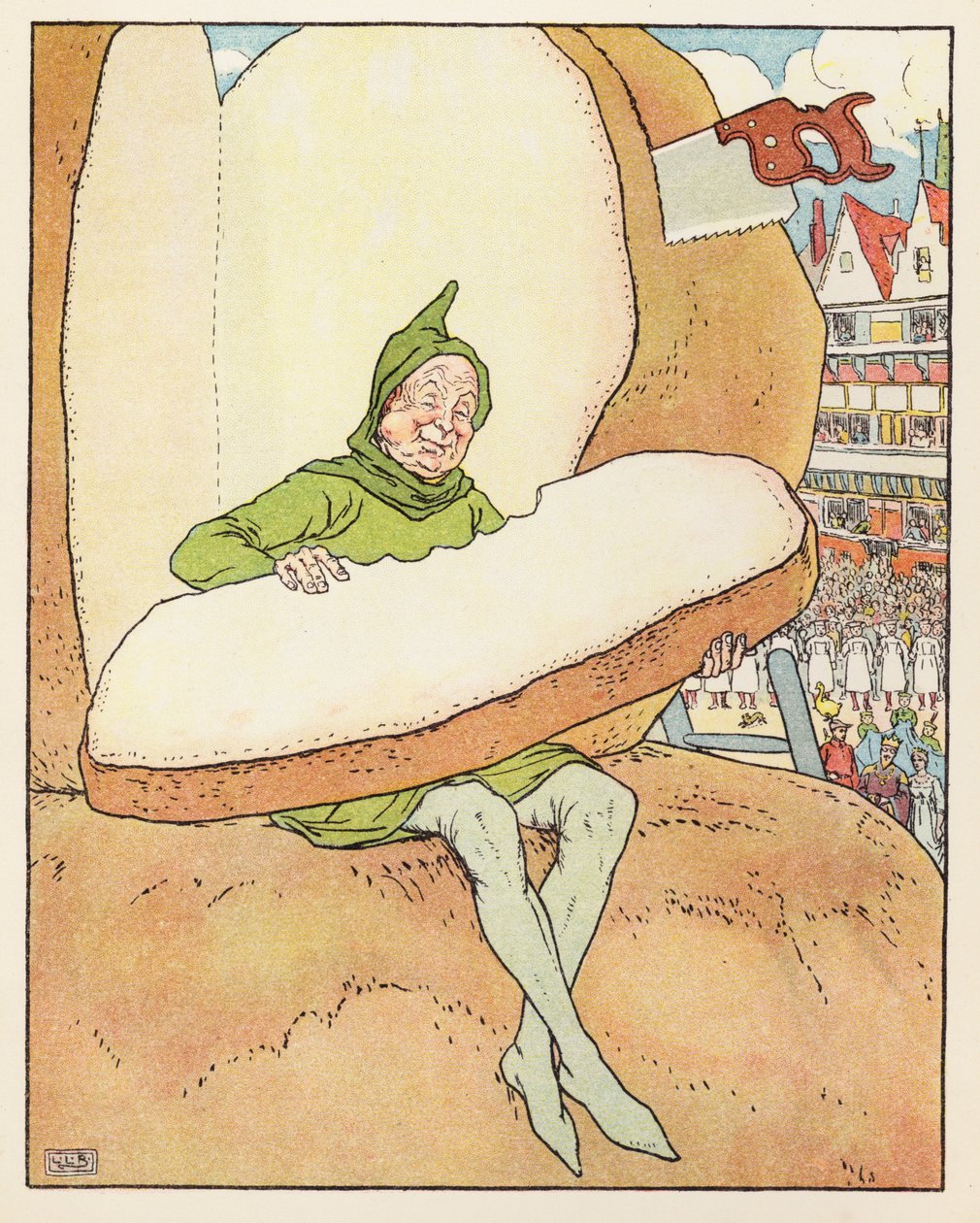 Złota gęś (kolorowa litografia) autorstwa Leonard Leslie Brooke