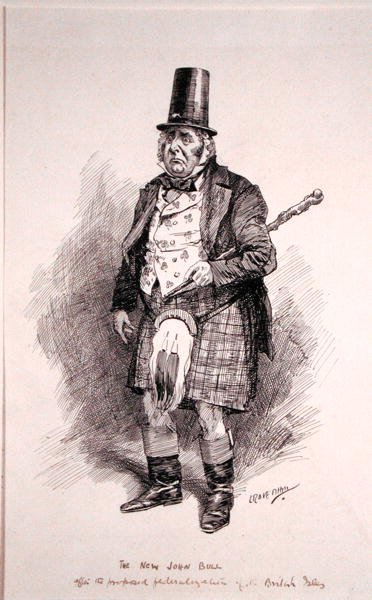 The New John Bull, ilustracja z Punch, opublikowana 26 października 1910 (pióro i atrament na papierze) autorstwa Leonard Raven Hill