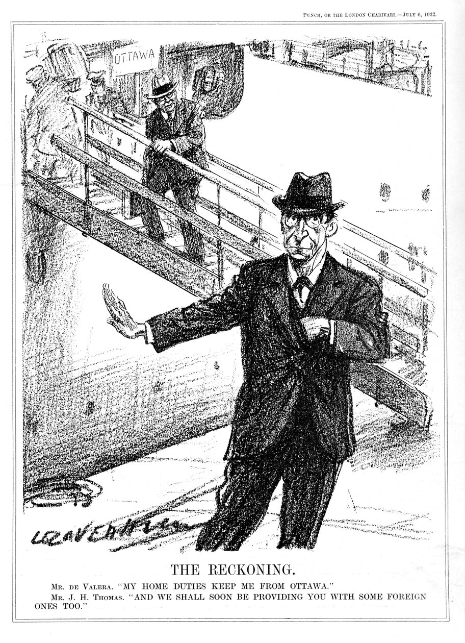 Eamon De Valera odmawia udziału w konferencji w Ottawie, 1932 autorstwa Leonard Raven Hill