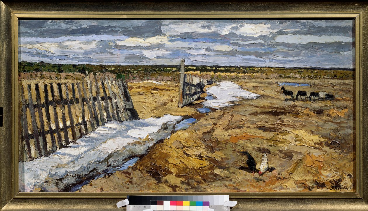 Sol de abril (Sol de abril) - Pintura de Leonard Viktorovich Turzhansky (Tourjansky) (1875-1945), óleo sobre tela - Arte russa, paisagem do final do século XIX ao início do século XX - M Kroshitsky Art Museum, Sebastopol (Ucrânia)polonês autorstwa Leonard Viktorovich Turzhansky