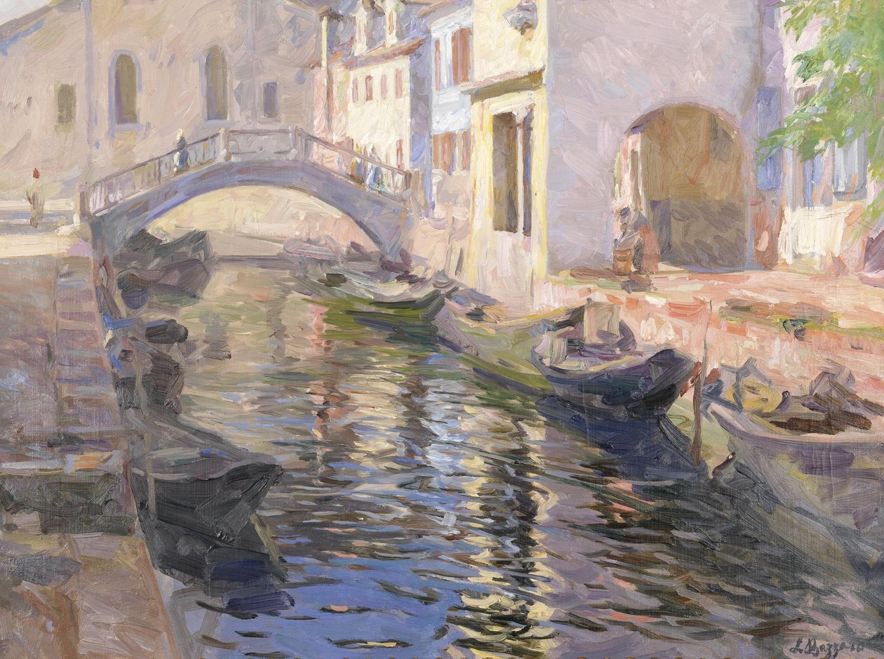 Kanał w Wenecji autorstwa Leonardo Bazzaro