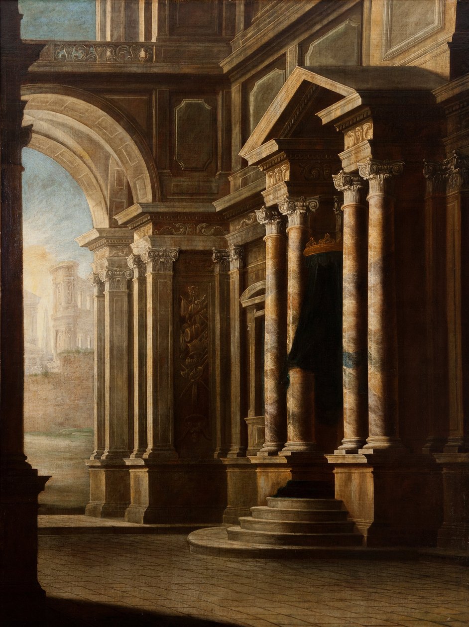 Widok wnętrza budynku autorstwa Leonardo Coccorante