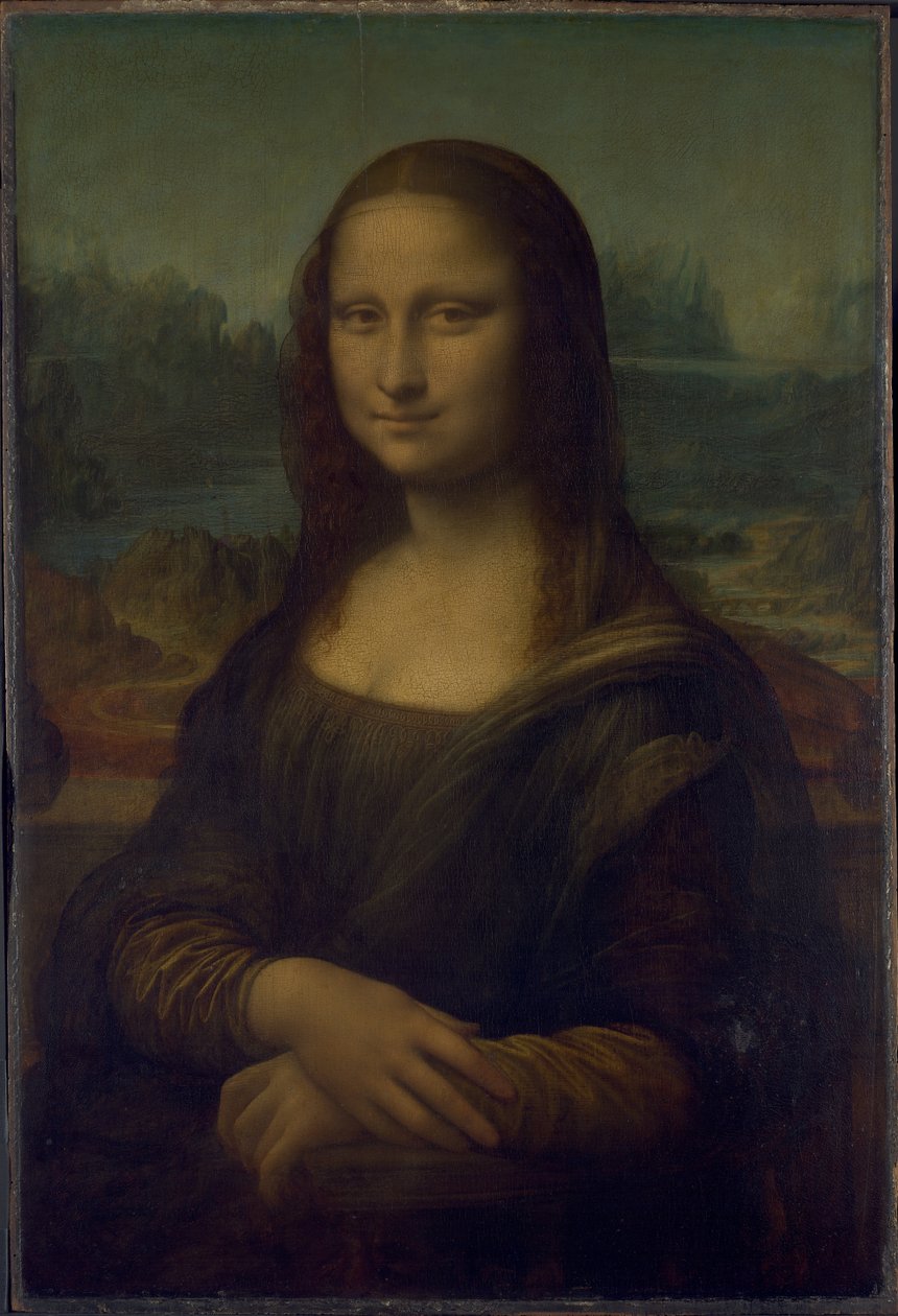Mona Lisa (lub La Joconde, La Gioconda).   autorstwa Leonardo da Vinci