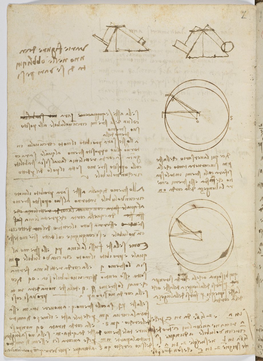Kodeks lotu ptaków, c. 1505-06, rękopis papierowy, cc. 18, arkusz 3 do autorstwa Leonardo da Vinci