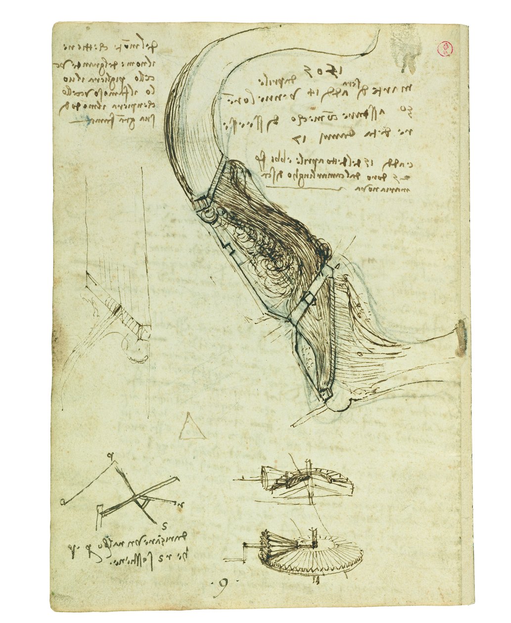 Kodeks lotu ptaków, Folio 18 verso autorstwa Leonardo da Vinci