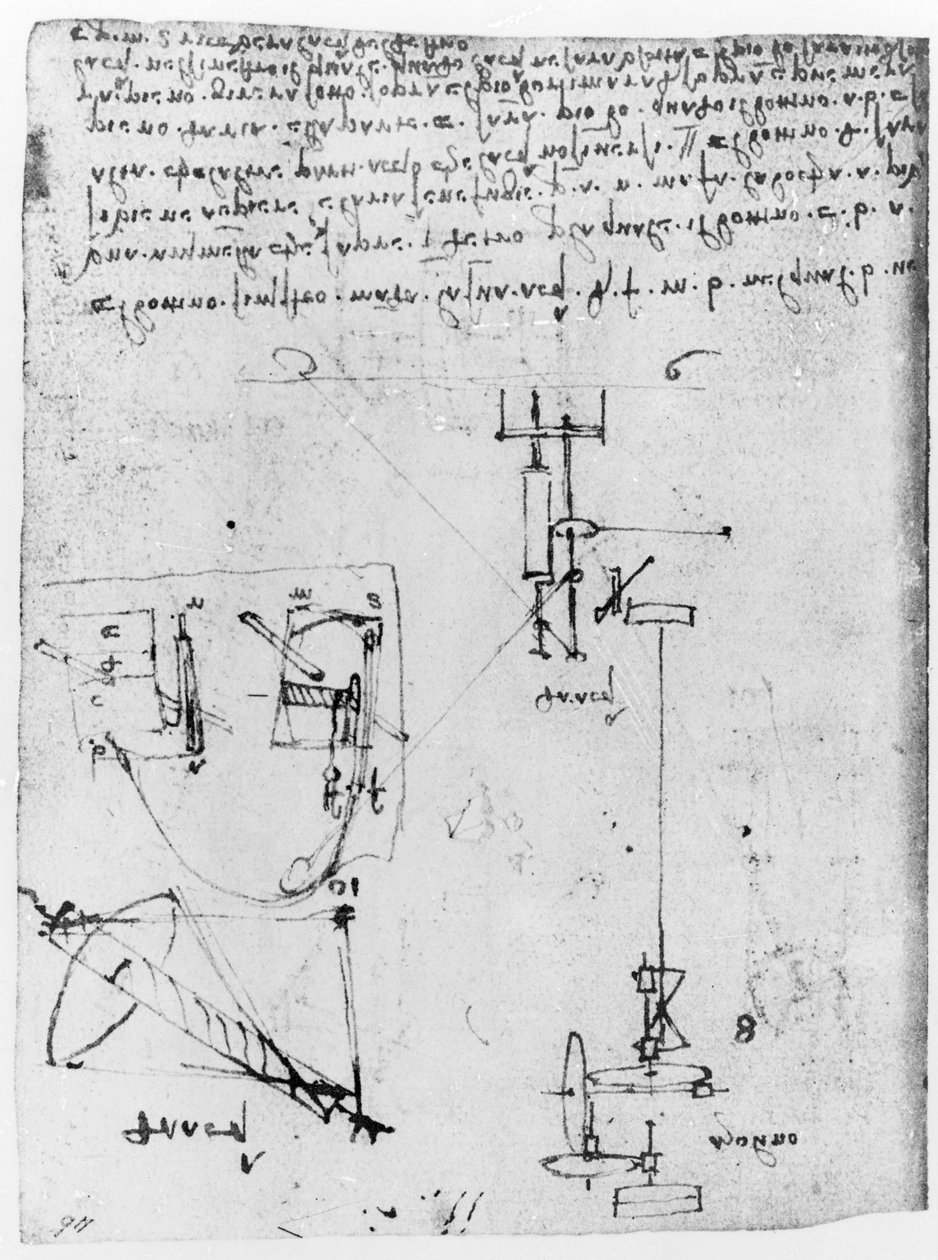 Fol. 46v, z kodeksu Forster III, lata 1480-1494. autorstwa Leonardo da Vinci