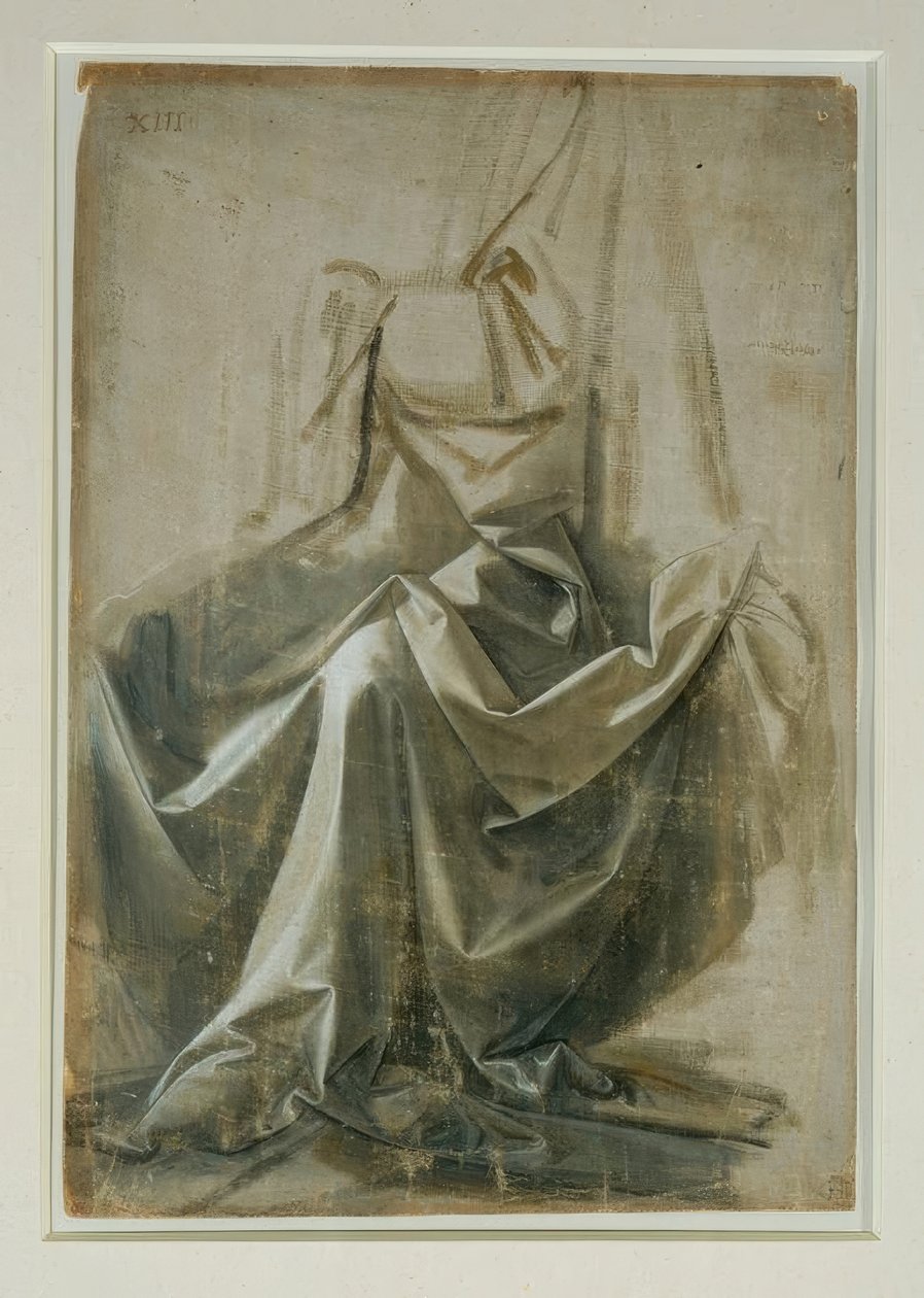 Studium ubioru siedzącej postaci autorstwa Leonardo da Vinci