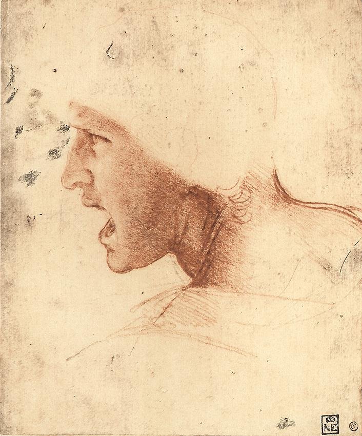 Głowa wojownika autorstwa Leonardo da Vinci