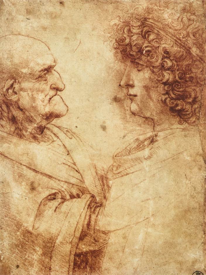 Głowy starca i młodzieńca autorstwa Leonardo da Vinci