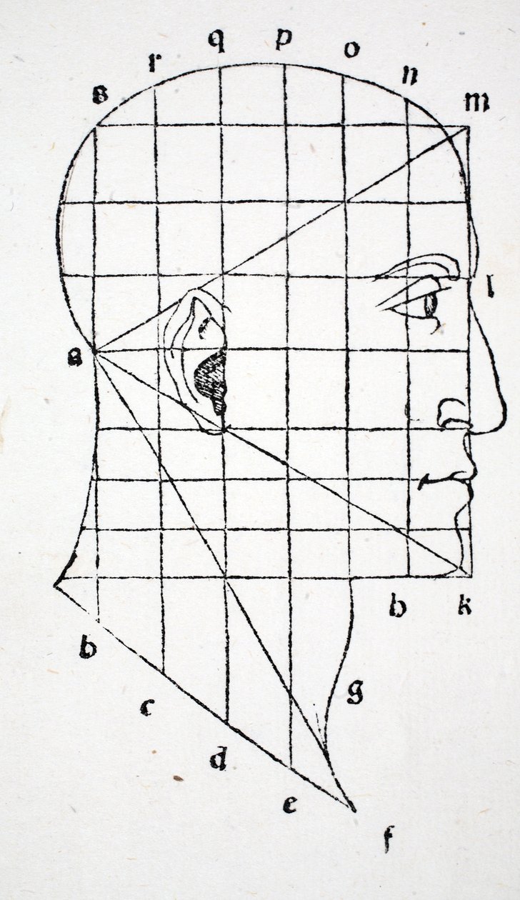 Ilustracja z „Divina Proportione” Luca Pacioli (ok. 1445-1517), pierwotnie wyd. Wenecja, 1509 autorstwa Leonardo da Vinci