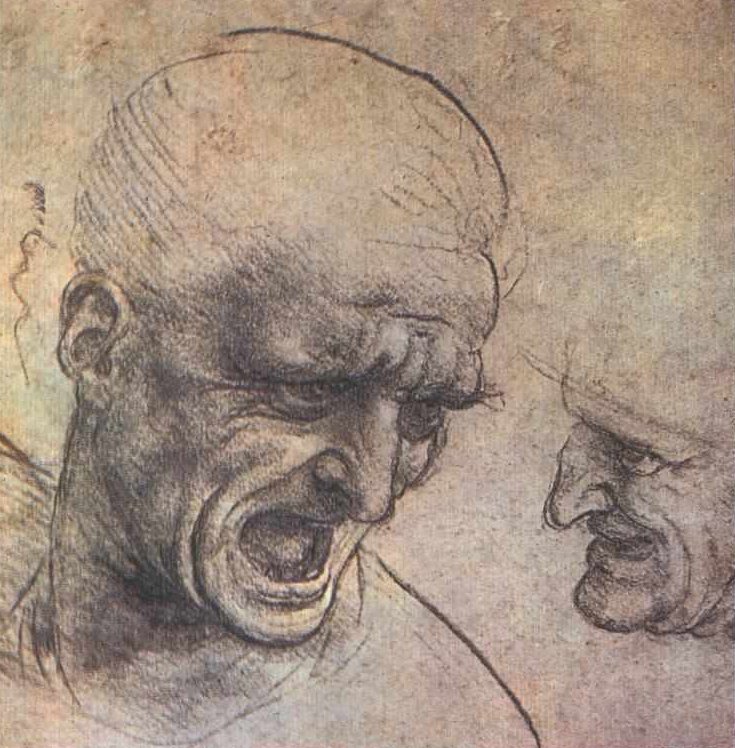 Głowy wojowników autorstwa Leonardo da Vinci
